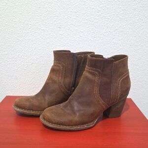 Clarks Brown Leather Ankle Boots